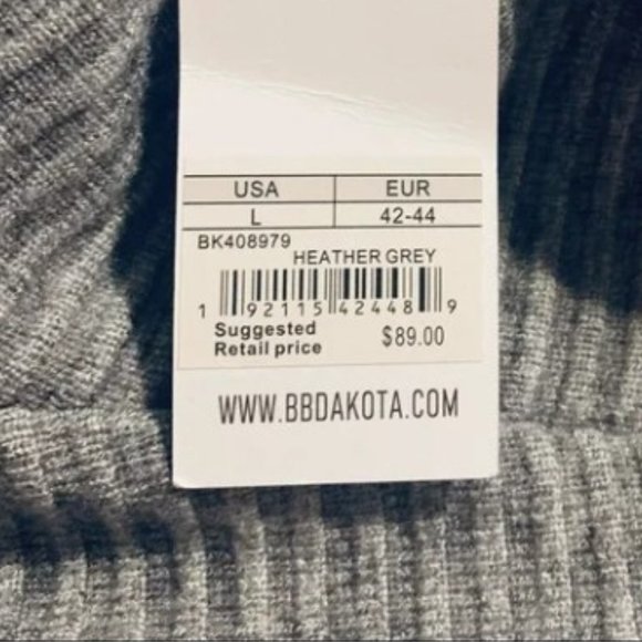 BB Dakota The Scene Heather Gray Ribbed Sweater Dress NWT Size L - Picture 14 of 17